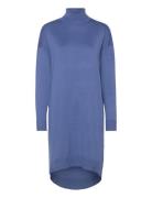 Srlea Rollneck Dress Knit Knælang Kjole Blue Soft Rebels