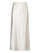 Satin Maxi Skirt Lang Nederdel Beige Gina Tricot