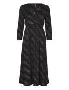 Onlnew Pella L/S Foil Wrap Dress Jrs Knælang Kjole Black ONLY