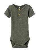 Nbmkab Ss Body Noos Bodies Short-sleeved Khaki Green Name It