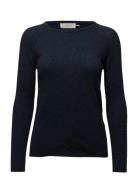 Rwlaica Ls O-Neck Raglan Pullover Tops Knitwear Jumpers Blue Rosemunde