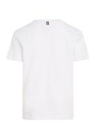 Boys Basic Cn Knit S/S Tops T-Kortærmet Skjorte White Tommy Hilfiger