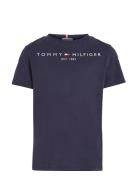 Essential Tee S/S Tops T-Kortærmet Skjorte Navy Tommy Hilfiger