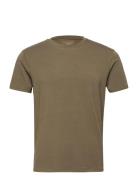 Panos Emporio Bamboo/Cotton Tee Crew Tops T-Kortærmet Skjorte Khaki Gr...