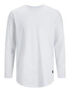 Jjenoa Tee O-Neck Ls Noos Tops T-Langærmet Skjorte White Jack & J S