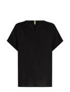 Sc-Radia Tops Blouses Short-sleeved Black Soyaconcept