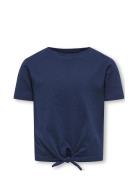 Kogmay S/S Knot Top Jrs Tops T-Kortærmet Skjorte Navy Kids Only