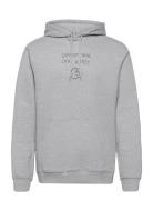 Hoodie Falun Local Planet Grey Melange Tops Sweatshirts & Hoodies Hood...