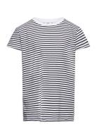 Organic Jersey Stripe Tuvina Tee Fav Tops T-Kortærmet Skjorte White Ma...