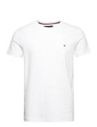 Core Stretch Slim C-Neck Tee Tops T-Kortærmet Skjorte White Tommy Hilf...