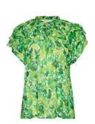 Sinnapw Bl Tops Blouses Short-sleeved Green Part Two