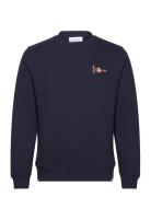 Flag Sweatshirt Tops Sweatshirts & Hoodies Sweatshirts Navy Les Deux