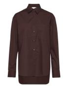 Shirt Tops Shirts Long-sleeved Brown Rosemunde