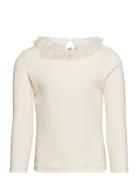 Nmfkoya Ls Top Tops T-shirts Long-sleeved T-Skjorte Cream Name It