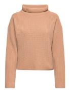 Rib-Knit Wool-Cashmere Mockneck Jumper Tops Knitwear Turtleneck Beige ...