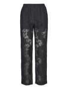 Srsafa Pant Bottoms Trousers Wide Leg Black Soft Rebels