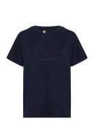 Sc-Banu Tops T-shirts & Tops Short-sleeved Navy Soyaconcept