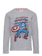 Long-Sleeved T-Shirt Tops T-shirts Long-sleeved T-Skjorte Grey Marvel