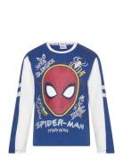 T-Shirt Tops T-shirts Long-sleeved T-Skjorte Blue Spider-man