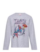 Long-Sleeved T-Shirt Tops T-shirts Long-sleeved T-Skjorte Grey Marvel