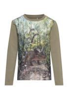 T-Shirt Ls Tops T-shirts Long-sleeved T-Skjorte Green Minymo