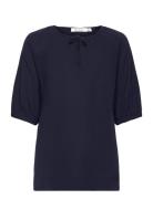 Mabasma Tops Blouses Short-sleeved Navy Masai