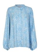 Kati Shirt Tops Shirts Long-sleeved Blue Second Female