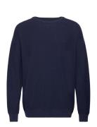 Raglan Crew Knit Tops Knitwear Round Necks Navy Lee Jeans