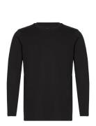 Men's O-Neck L/S T-Shirt, Cotton/Stretch Tops T-Langærmet Skjorte Blac...