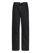 High Rise Straight Bottoms Jeans Straight-regular Black Calvin Klein J...