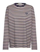 Tasaraita Men Ls Tops T-Langærmet Skjorte Beige Marimekko