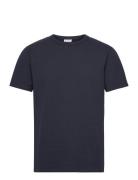 Slhsander Seersucker Ss O-Neck Tee Tops T-Kortærmet Skjorte Navy Selec...