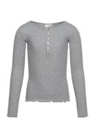 T-Shirt Long-Sleeve Tops T-shirts Long-sleeved T-Skjorte Grey Sofie Sc...