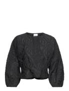 Wyatt - Abstract Texture Tops Blouses Long-sleeved Black Day Birger Et...