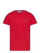 Shield Ss T-Shirt Tops T-Kortærmet Skjorte Red GANT