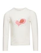 T-Shirt Ls Tops T-shirts Long-sleeved T-Skjorte White Creamie