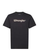 Logo Tee Tops T-Kortærmet Skjorte Black Wrangler