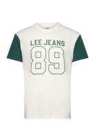 Raglan Varsity Tee Tops T-Kortærmet Skjorte White Lee Jeans