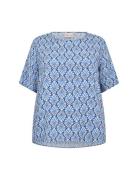 Wa-Charlott Tops Blouses Short-sleeved Blue Wasabiconcept