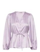 Luna Blouse Tops Blouses Long-sleeved Purple A-View