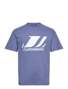 Parcy Logo Tee Designers T-Kortærmet Skjorte Blue J. Lindeberg