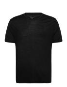 Panos Emporio Wool Short Sleeve Top Tops T-Kortærmet Skjorte Black Pan...