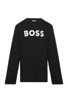 Long Sleeve T-Shirt Tops T-shirts Long-sleeved T-Skjorte Black BOSS