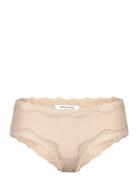 Silk Hipster W/ Lace Hipsters Undertøj Beige Rosemunde