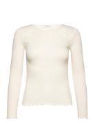 Organic T-Shirt Tops T-shirts & Tops Long-sleeved Cream Rosemunde