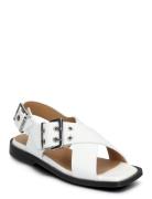 Feminine Buckle Flade Sandaler White Ganni