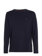 Stretch Slim Fit Long Sleeve Tee Tops T-Langærmet Skjorte Navy Tommy H...