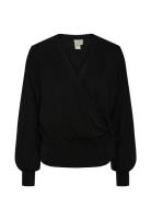 Yasassi Ls Wrap Knit Cardigan S. Noos Tops Knitwear Cardigans Black YA...