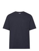 Slhloosesaul Slub Ss O-Neck Tee Tops T-Kortærmet Skjorte Navy Selected...