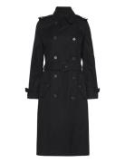 Water-Repellent Belted Twill Trench Coat Trenchcoat Frakke Black Laure...